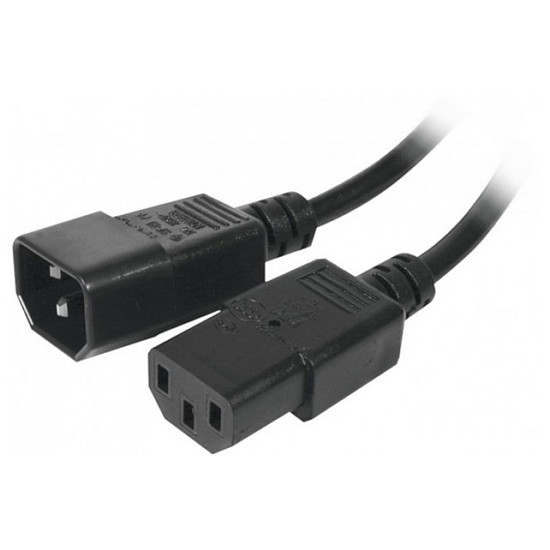 Câble d'alimentation Rallonge d'alimentation pour PC, moniteur et onduleur (5 m) - (coloris noir)