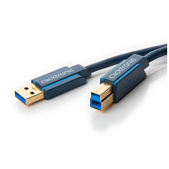 Câble USB Clicktronic Câble USB 3.0 Type AB (Mâle/Mâle) - 1.8 m