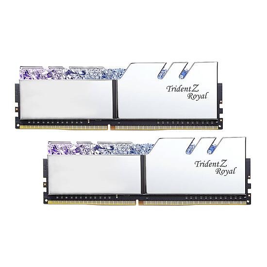 Mémoire RAM G.Skill Trident Z Royal Silver RGB 32 Go (2 x 16 Go) 3600 MHz DDR4 CL16 - Autre vue