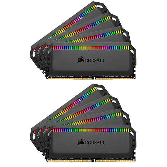 Mémoire Corsair Dominator Platinum RGB 64 Go (8 x 8 Go) DDR4 4000 MHz CL19 Black