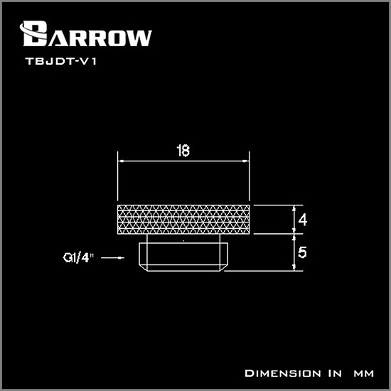 Watercooling Custom BARROW TBJDT-V1 - Bouchon filetage 1/4" finition miroir - Blanc et Noir - Autre vue