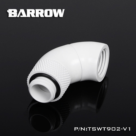 Watercooling BARROW TSWT902-V1 - Embout rotatif à 90° 2-Way - Blanc