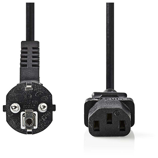 Câble d'alimentation NEDIS Câble d'alimentation pour PC, moniteur et onduleur noir - 2 mètres