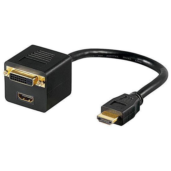 Câble HDMI Adaptateur HDMI vers DVI-D Dual Link + HDMI