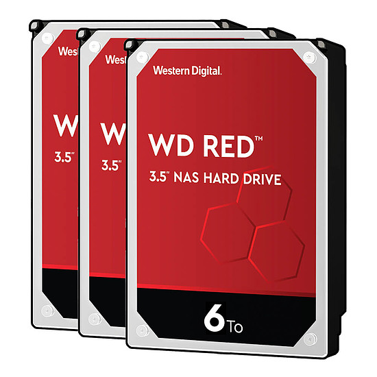 Disque dur interne Western Digital WD Red - 6 To - 256 Mo - Pack de 3