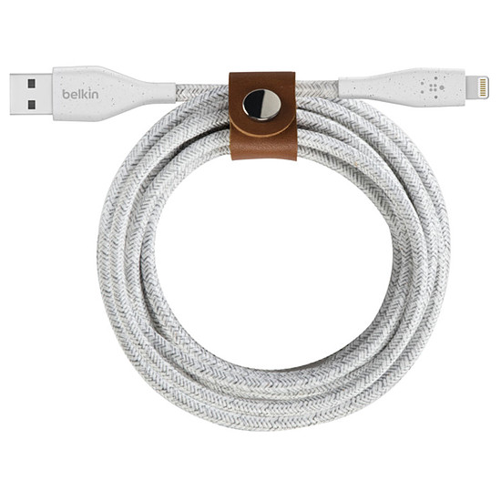 Adaptateurs et câbles Belkin Câble Duratek Plus USB-A vers Lightning (blanc) - 1,2 m