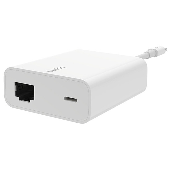 Adaptateurs et câbles Belkin Adaptateur avec connecteur Lightning et Ethernet (blanc)