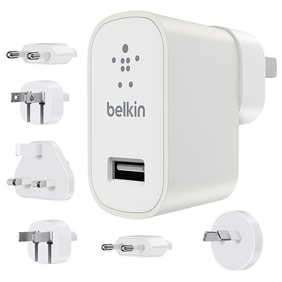 Chargeur Belkin Kit de voyage international (blanc) - USB-A - 12 W
