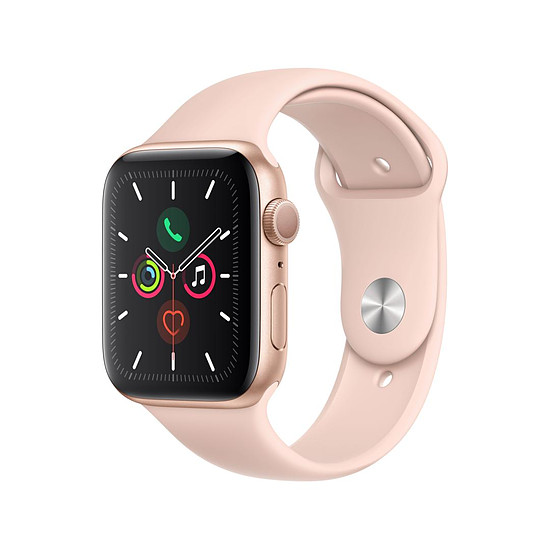 Montre connectée Apple Watch Series 5 Aluminium (Or - Bracelet Rose des Sables) - GPS - 44 mm