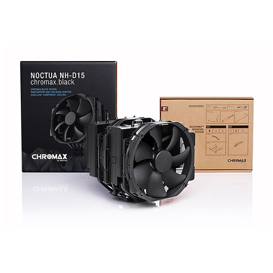 Ventirad Noctua NH-D15 Chromax Black + kit de fixation socket Intel LGA 1700 - Autre vue