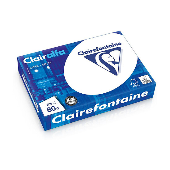 Papier imprimante Clairefontaine Clairalfa ramette 500 feuilles 80g A4 Blanc X5 - Autre vue