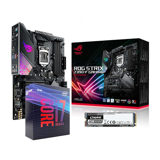 Kit upgrade PC Intel Core i7-9700K + ASUS ROG STRIX Z390-F GAMING + SSD Kingston KC2000 500 Go