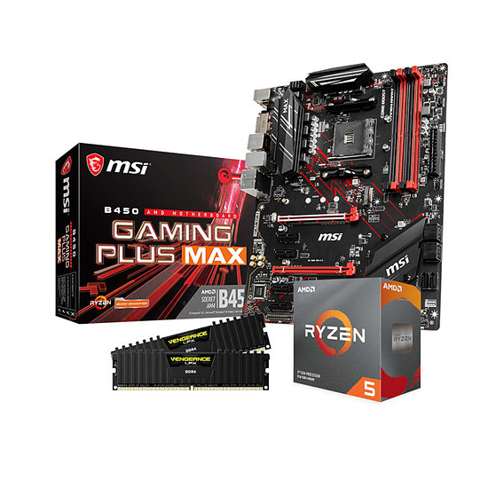 Kit upgrade PC AMD Ryzen 5 3600 + MSI B450 GAMING PLUS MAX + Corsair 16 Go 3200 MHz