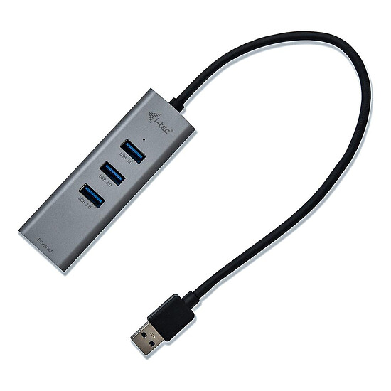 Hub USB i-tec USB 3.0 Metal Hub 3 Ports - Gigabit Ethernet - Autre vue