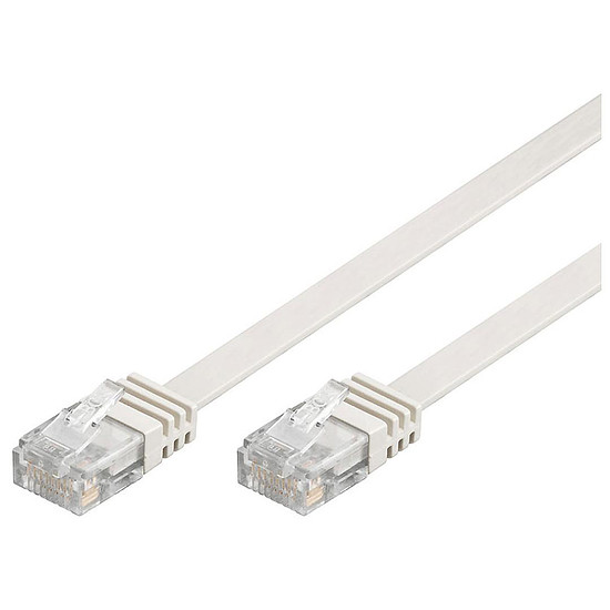 Câble RJ45 Câble RJ45 plat catégorie 6 U/UTP 0,5 m (Blanc)