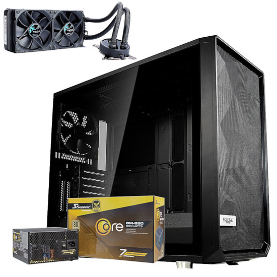 Boîtier PC Fractal Design Meshify S2 Black Dark TG + Seasonic Core GM-650 + Celsius S24 Blackout