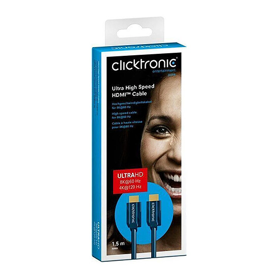 Câble HDMI Clicktronic câble HDMI 2.1 Ultra High Speed - 1 m - Autre vue