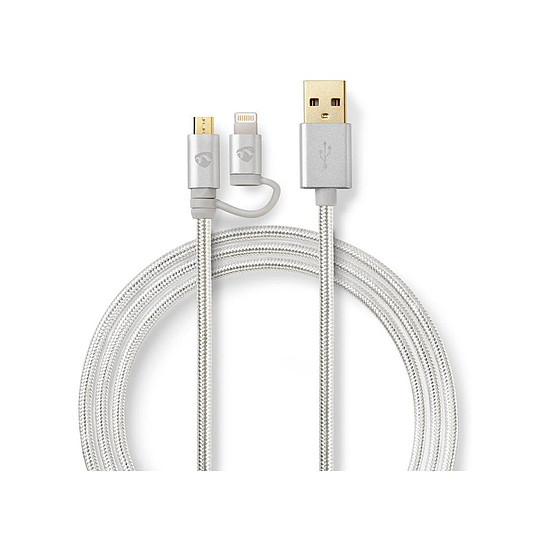 Câble USB Cable 2-en-1 USB vers micro-USB + Lightning - 1 m