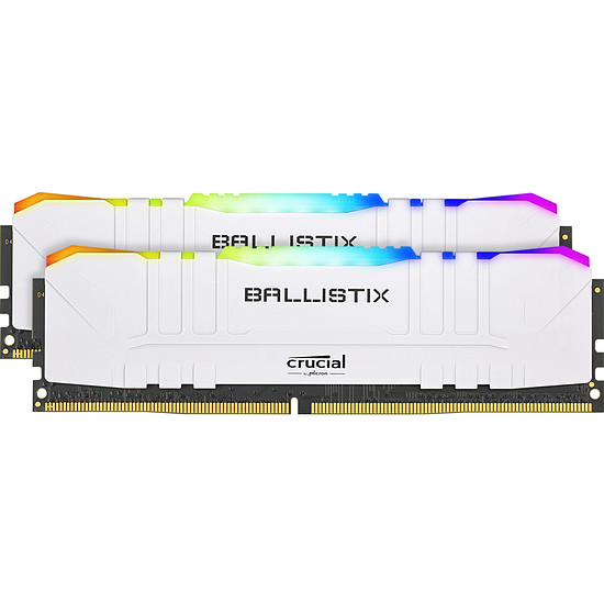 Mémoire Ballistix Blanche RGB - 2 x 32 Go (64 Go) - DDR4 3600 MHz - CL16