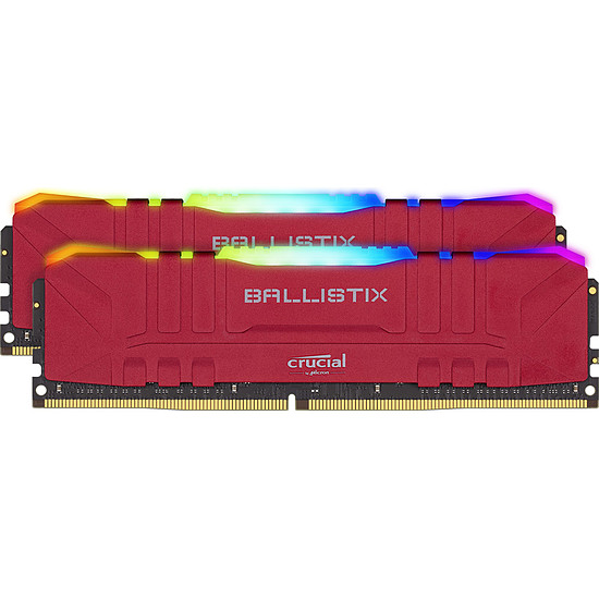 Mémoire Ballistix Rouge RGB - 2 x 32 Go (64 Go) - DDR4 3200 MHz - CL16
