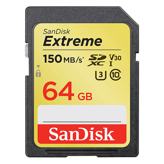 Carte mémoire Sandisk Extreme SDXC 64 Go (150 Mo/s)
