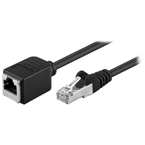 Câble RJ45 Rallonge cable RJ45 Cat 5e F/UTP (noir) - 1 m 
