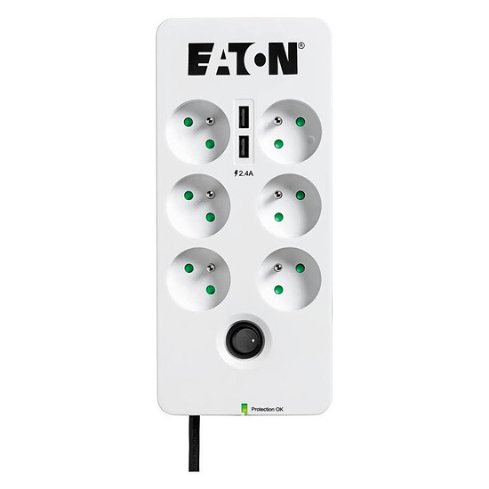 Prise parafoudre Eaton Protection Box 6 USB FR - 6 prises + 2 USB - Autre vue