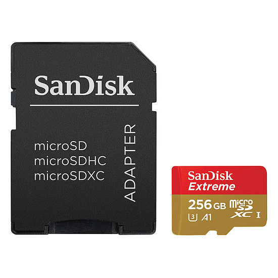 Carte mémoire SanDisk Extreme microSDXC UHS-I U3 256 Go + Adaptateur SD