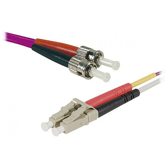 Câble fibre Optique Jarretière optique duplex multimode 2mm OM4 LC-UPC/ST-UPC - 2 m