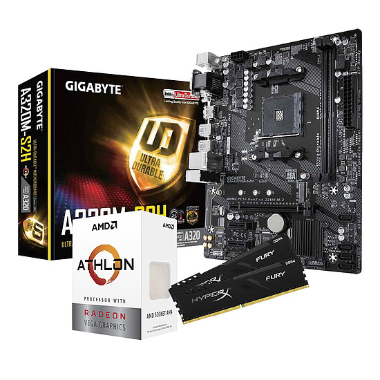 Kit upgrade PC AMD A3000G - Gigabyte A320 - RAM 8Go 3200MHz