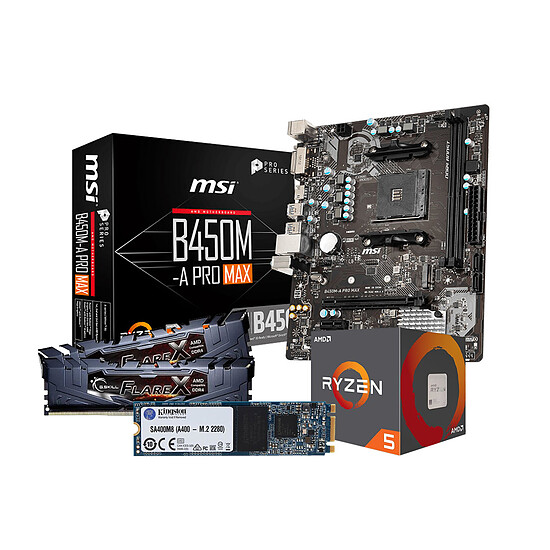 Kit upgrade PC AMD R5 1600AF - MSI B450 - RAM 16Go 3200MHz - SSD 480Go