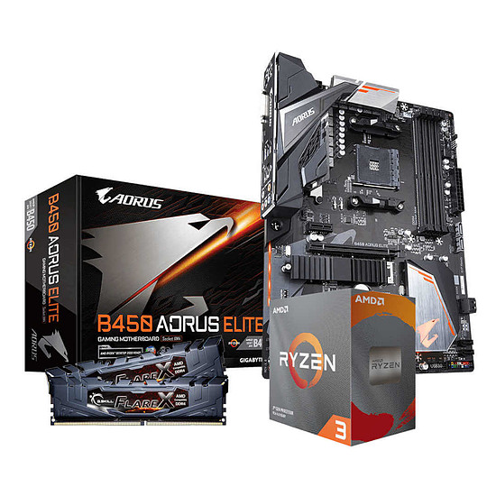 Kit upgrade PC AMD Ryzen 3 3300X - Aorus B450 - RAM 16Go 3200MHz