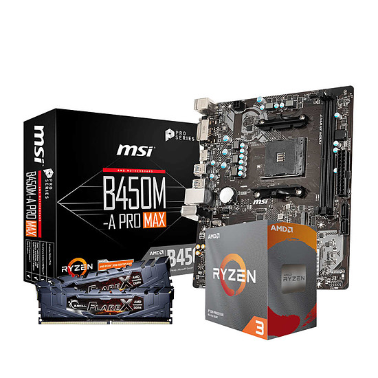 Kit upgrade PC AMD Ryzen 3 3100 - MSI B450 - RAM 16Go 3200MHz