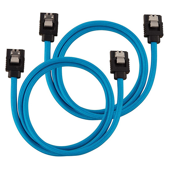 Câble Serial ATA Câbles SATA gainés (bleu) - 60 cm (lot de 2) 