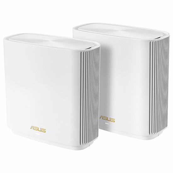 Routeur et modem Asus ZenWiFi AX (AX6600) pack de deux XT8 v2 - blanc