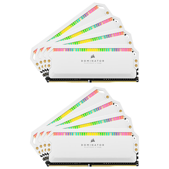 Mémoire Corsair Dominator Platinum RGB White - 8 x 16 Go (32 Go) - DDR4 3200 MHz - CL16