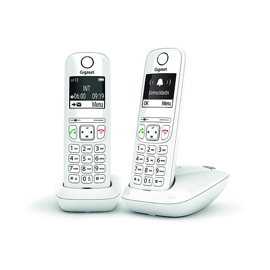 Téléphone fixe sans fil Gigaset AS690 Duo Blanc