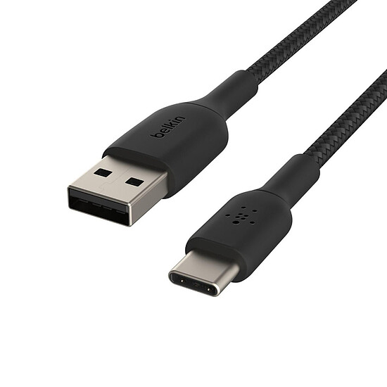 Adaptateurs et câbles Câble USB-C vers USB-A tressé (noir) - 1 m - Autre vue