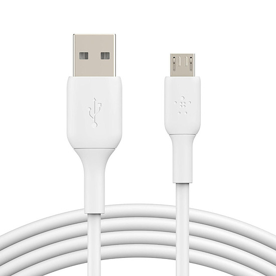 Adaptateurs et câbles Câble USB-A vers Micro-USB (blanc) - 1 m