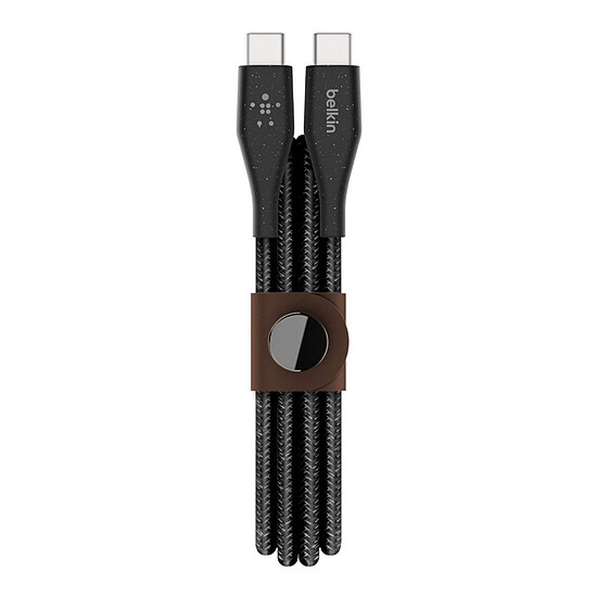 Câble USB Câble USB-C vers USB-C avec sangle de fermeture (noir) - 1,2 m