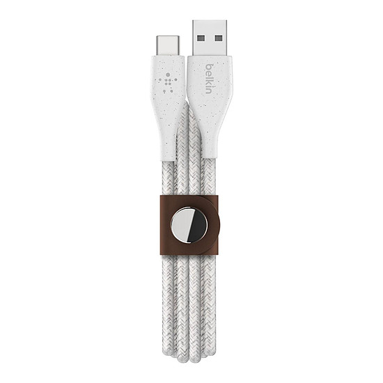 Câble USB Câble USB-C vers USB-A avec sangle de fermeture (blanc) - 1,2 m