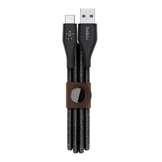 Câble USB Câble USB-C vers USB-A avec sangle de fermeture (noir) - 1,2 m