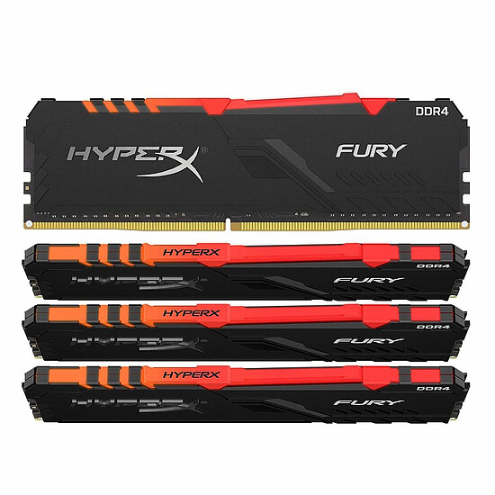 Mémoire HyperX Fury RGB - 4 x 32 Go (128 Go) - DDR4 3600 MHz - CL18