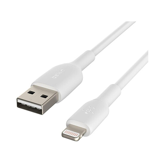 Adaptateurs et câbles Câble USB-A vers Lightning MFI (blanc) - 1 m - Autre vue