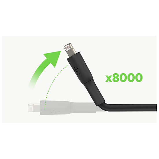 Adaptateurs et câbles Câble USB-A vers Lightning MFI (noir) - 2 m - Autre vue