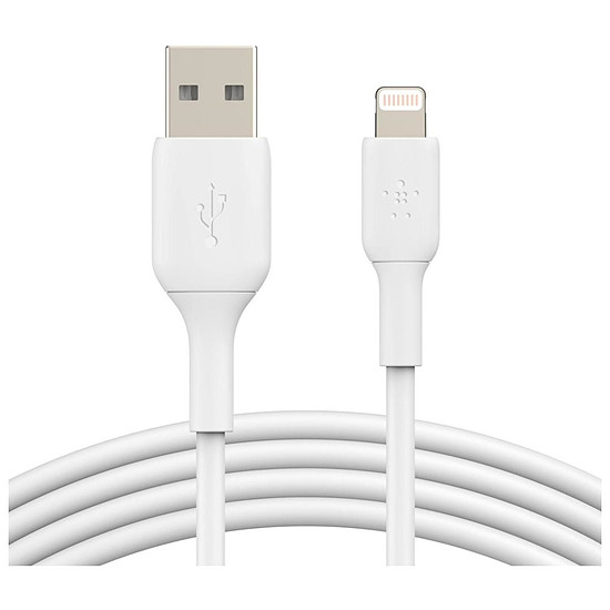 Adaptateurs et câbles Câble USB-A vers Lightning MFI (blanc) - 2 m