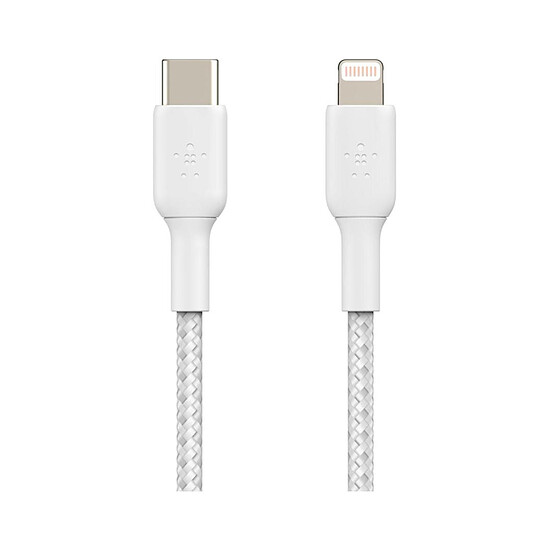 Adaptateurs et câbles Câble à gaine tressée USB-C vers Lightning MFI (blanc) - 2 m - Autre vue