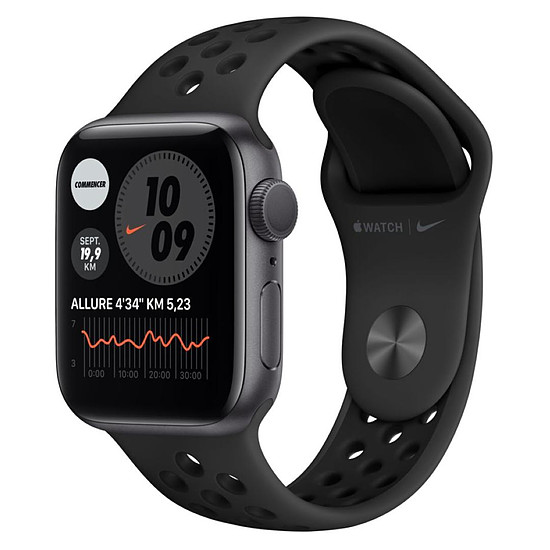 Montre connectée Apple Watch Nike Series 6 Aluminium (Gris sidéral - Bracelet Sport Noir) - GPS - 40 mm