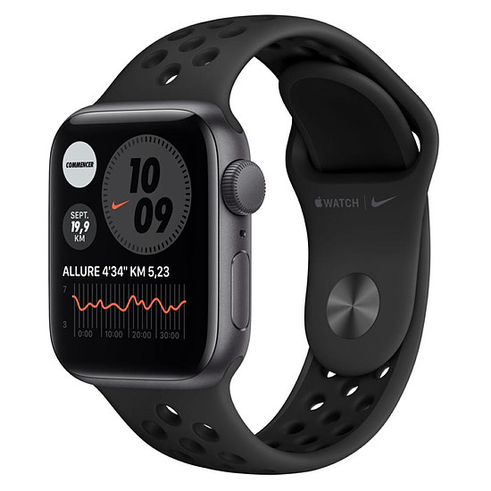 Montre connectée Apple Watch Nike SE Aluminium (Gris sidéral- Bracelet Sport Noir) - GPS - 40 mm