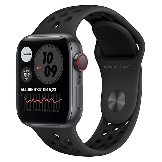 Montre connectée Apple Watch Nike SE Aluminium (Gris sidéral - Bracelet Sport Noir) - Cellular - 40 mm